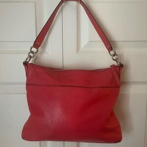 Coach Pebbles Red Leather Shoulder Bag